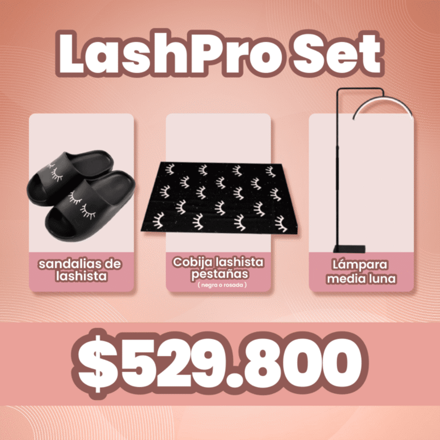 LashPro Set: Sandalias de Lashista - Cobija Lashita Pestañas - Lámpara Media Luna