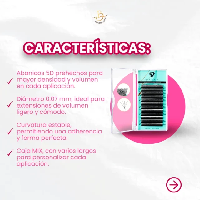 Pestañas Beauty Plus 0.07MIX 5D-W - Imagen 2