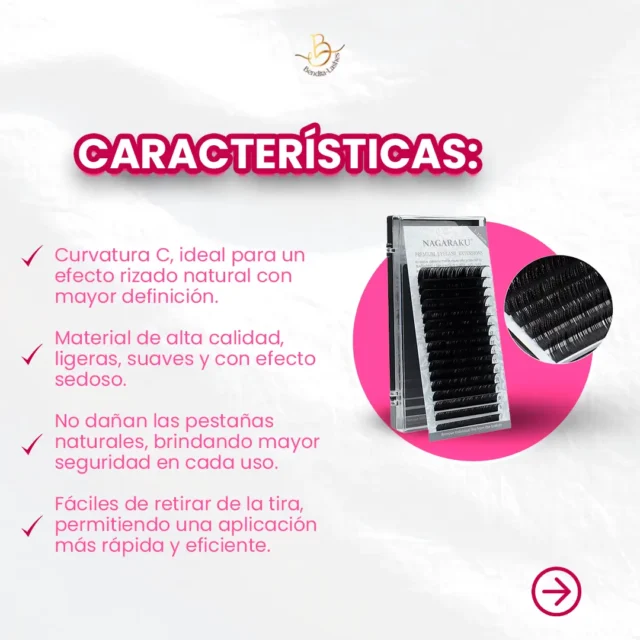 Pestañas Nagaraku Mixta curvatura C - Imagen 2