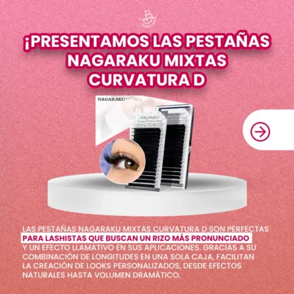 Pestañas Nagaraku mixtas curvatura D